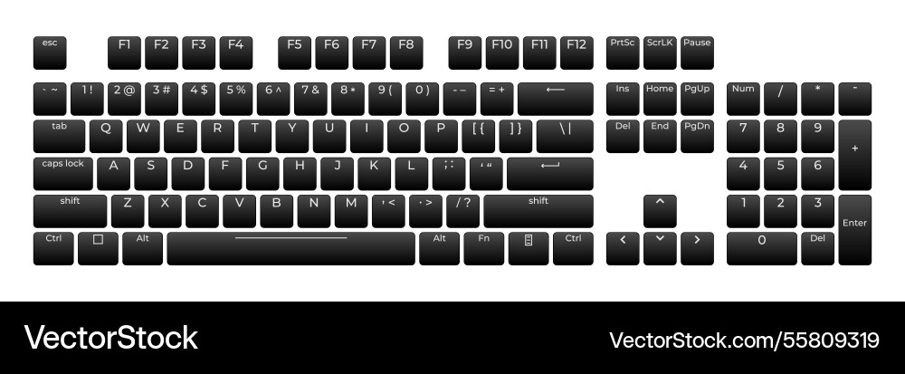 Computer Tastatur-Taste Layout Vorlage Computer Tastatur-Taste Layout Vorlage vektorbild