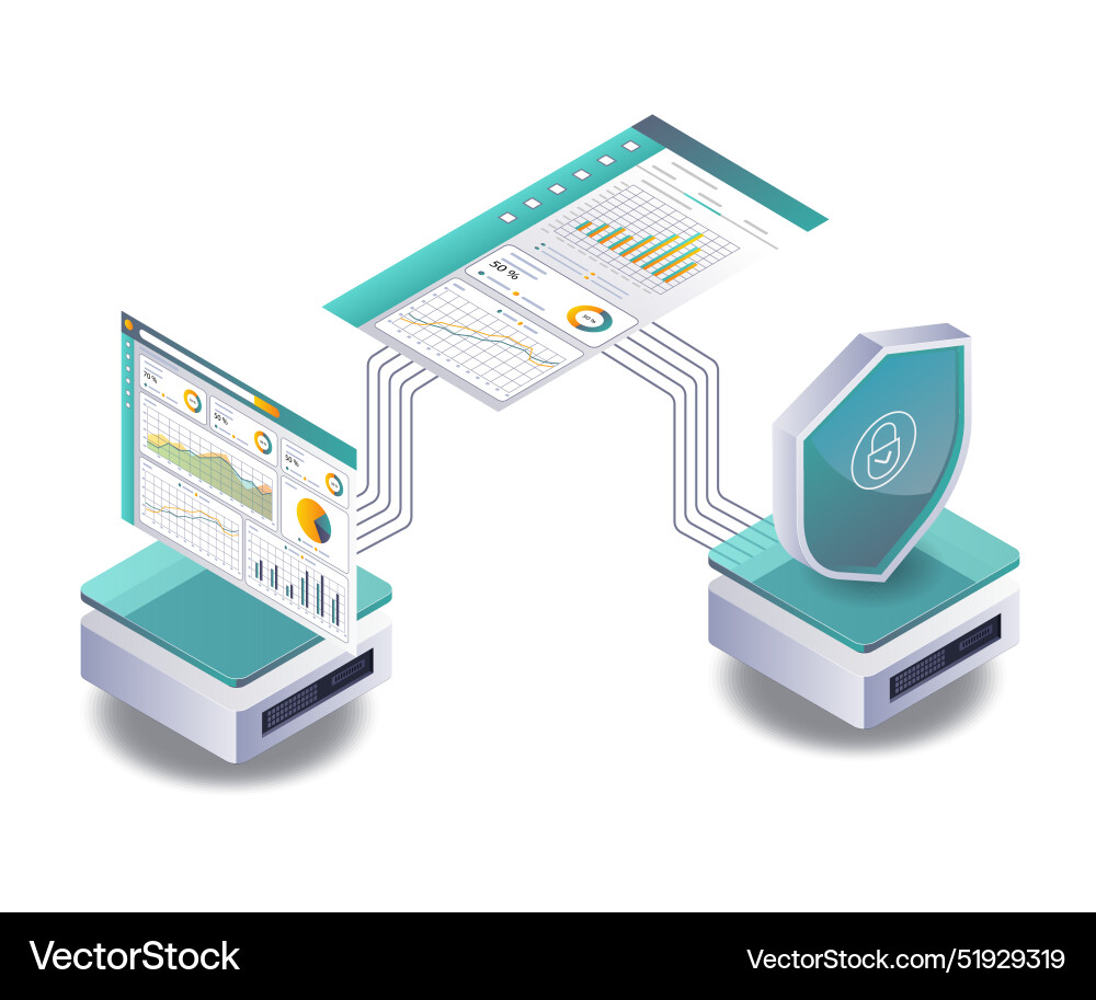 Data visualization for effective server security Data visualization for effective server security vector image