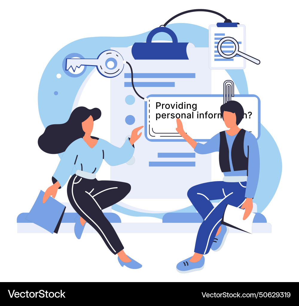 Personal information databases store vast amounts Personal information databases store vast amounts vector image