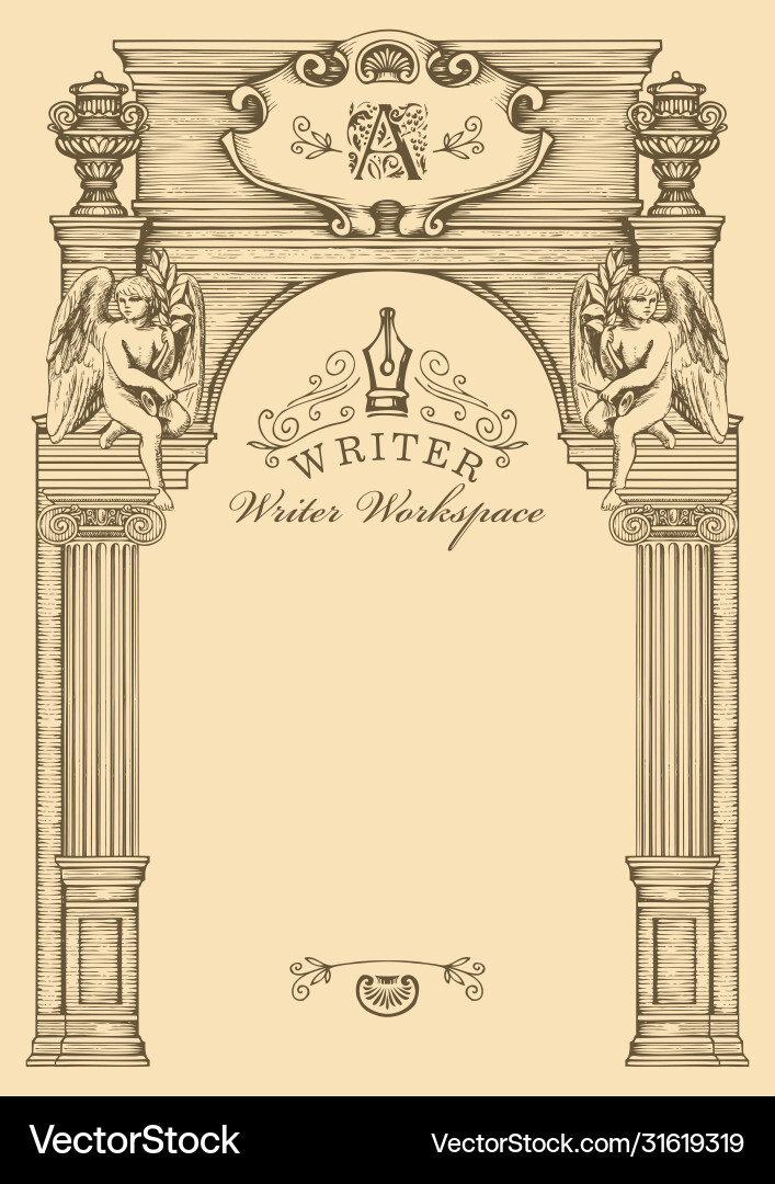 Writer workspace with place for text in a frame Writer workspace with place for text in a frame vector image