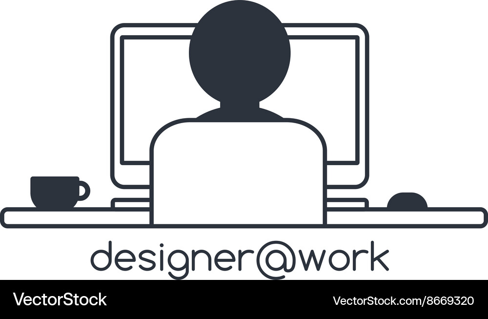 Computer Programmierer Workspace Vektorbild