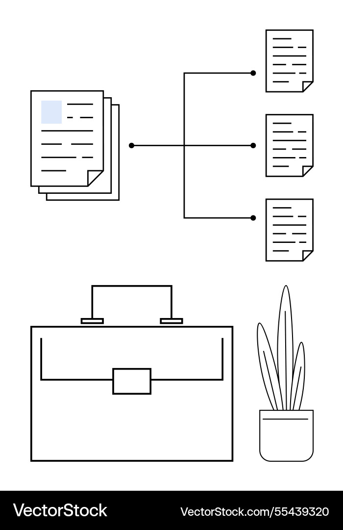 Document workflow with file distribution Document workflow with file distribution vector image