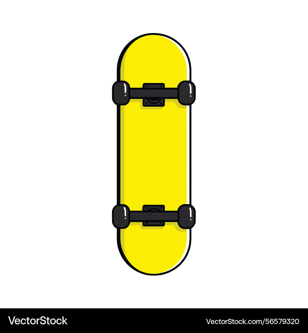 Gelbes Skateboard Sportbrett Ikone Vektorbild