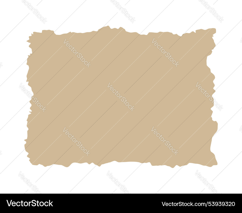Jagged paper or old map texture rectangle shape Jagged paper or old map texture rectangle shape vector image