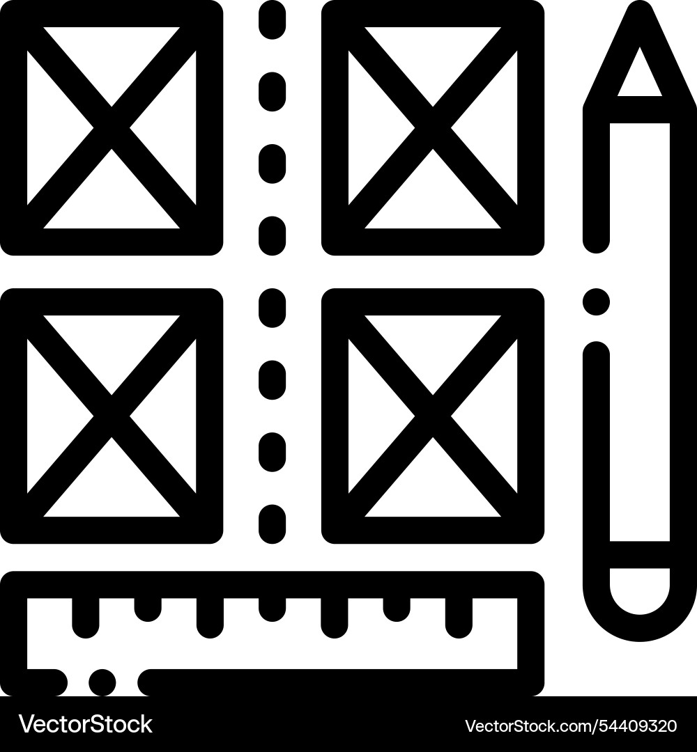 Layout icon thin linear style design isolated Layout icon thin linear style design isolated vector image