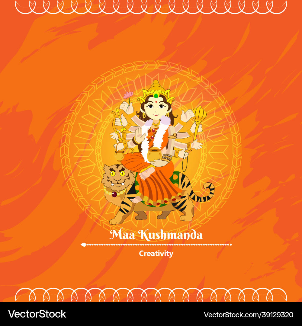 Navratri greeting card design art vector image
