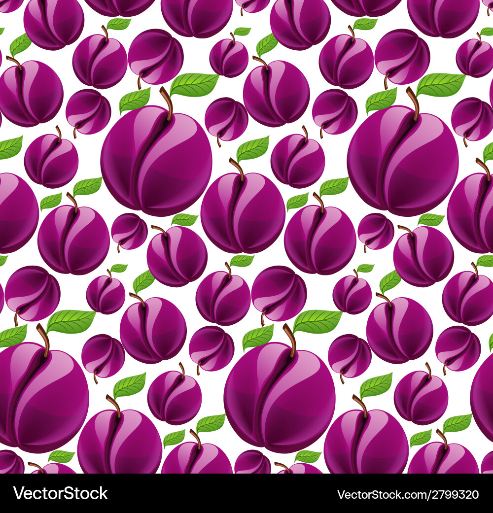 Plum seamless pattern Vector Image