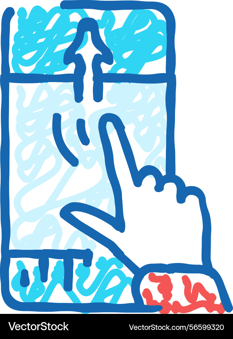 Scroll hijacking ux ui design icon doodle Scroll hijacking ux ui design icon doodle vector image