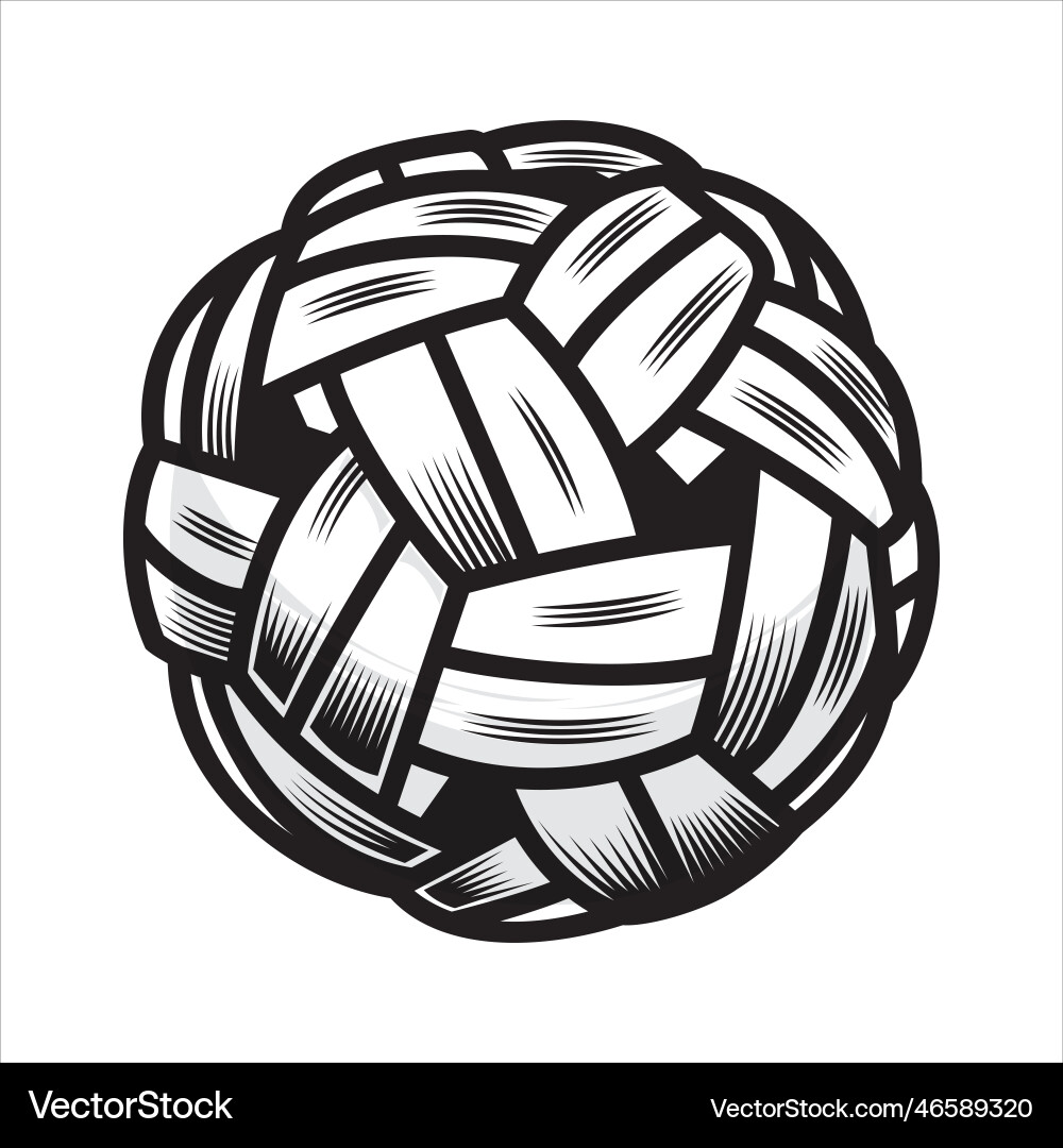 Sepak takraw ball line art vector image