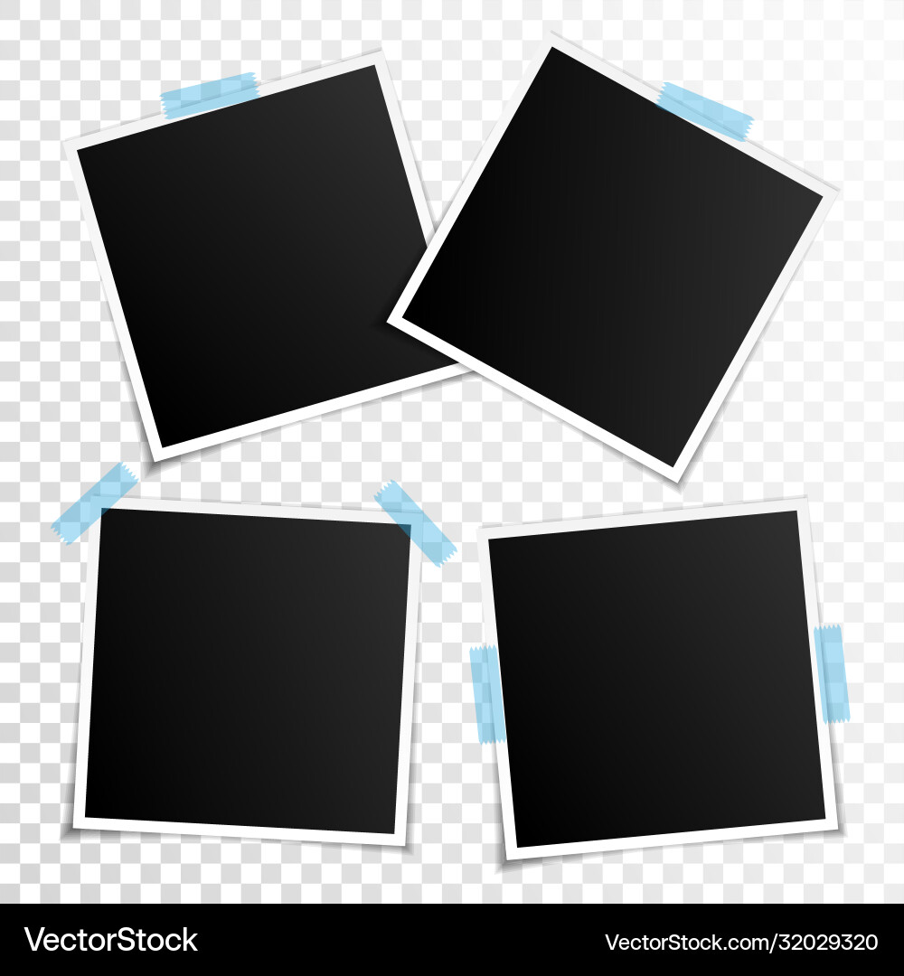 Set empty photo frames with adhesive tape Set empty photo frames with adhesive tape vector image