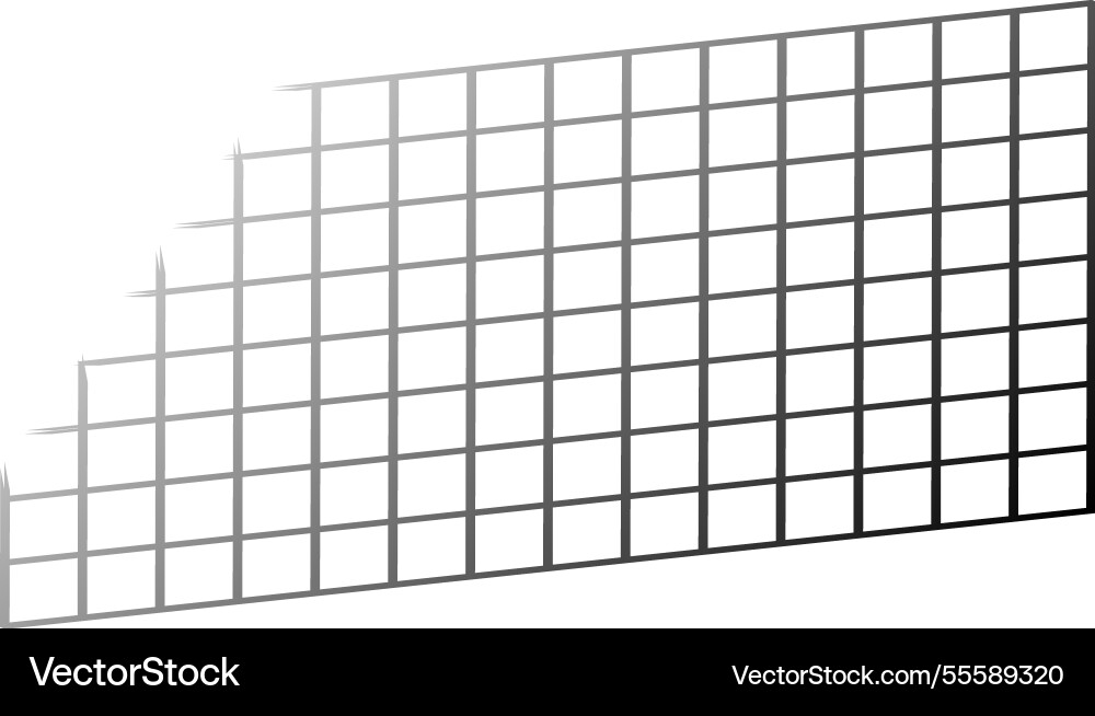 Structure ascending grid pattern on white vector image