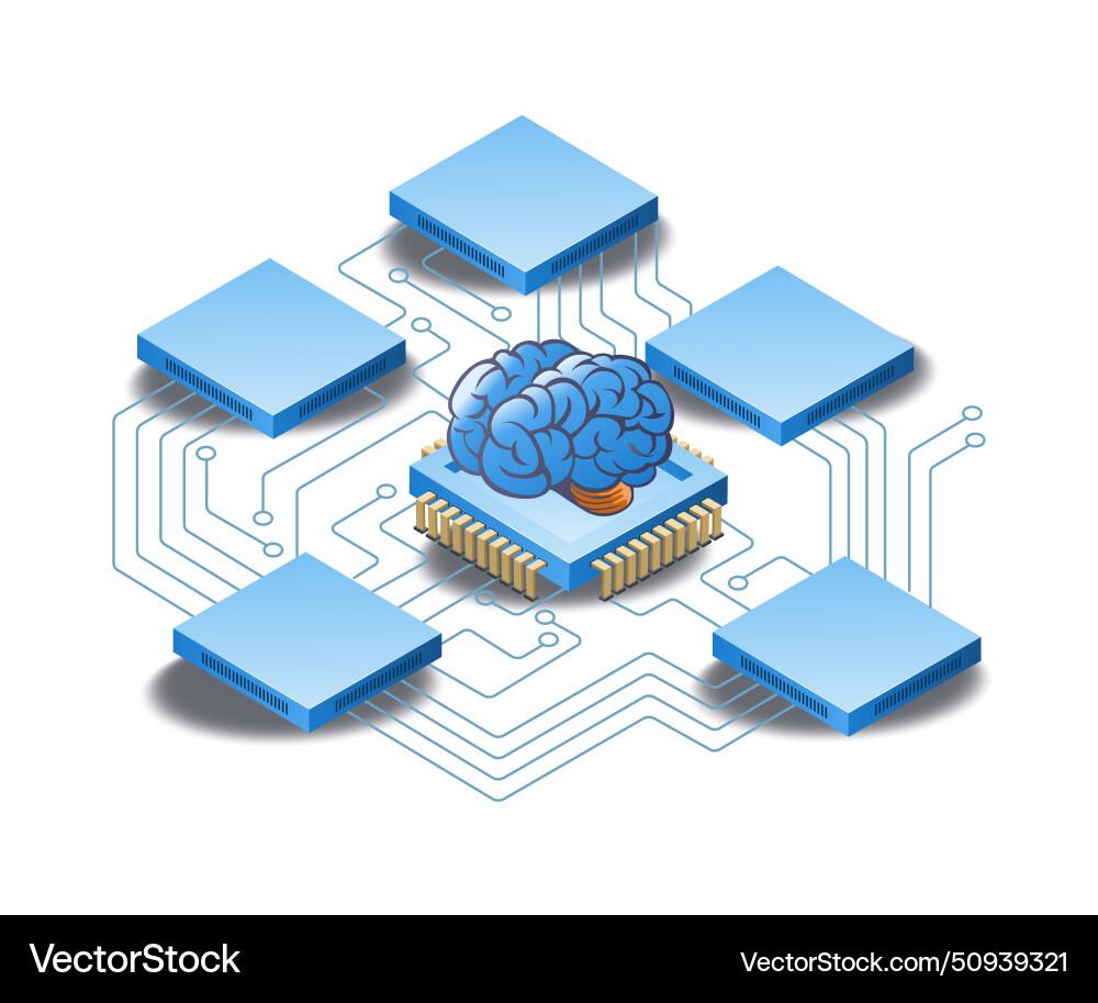 Artificial intelligence network technology data Artificial intelligence network technology data Vector Image