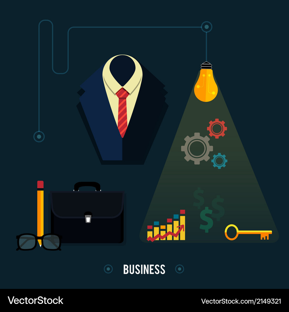 Business concept tools interier online documents Vector Image