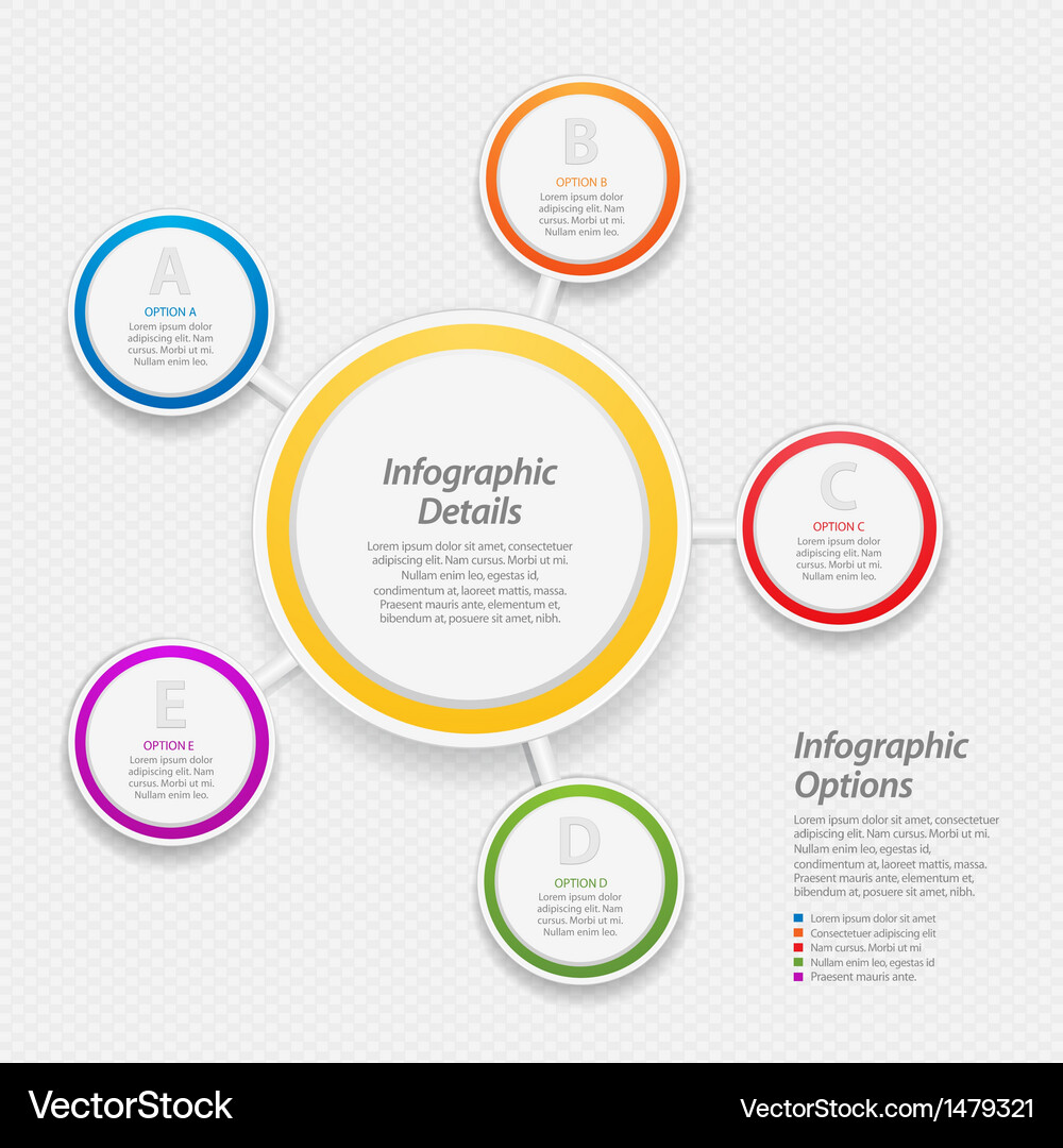 Circular Infographic Background with Text Elements Vector Image