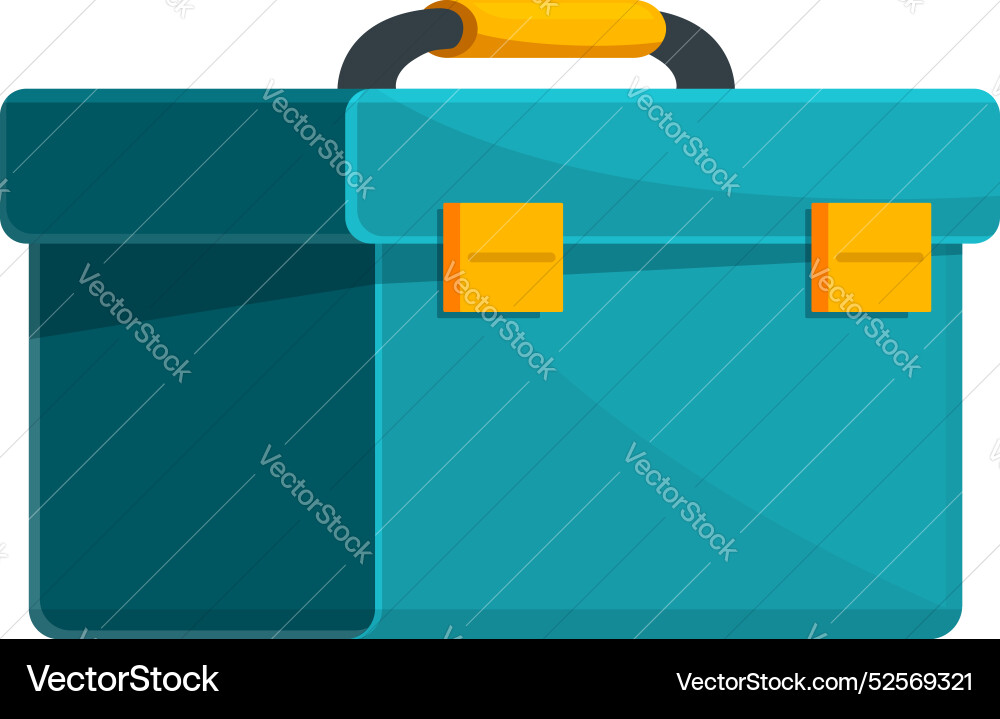 Closed metallic toolbox with yellow handle Closed metallic toolbox with yellow handle vector image