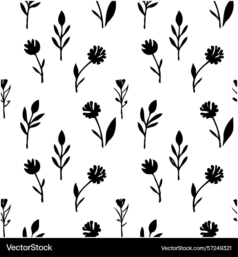 Delicate botanical pattern featuring minimalist Vector Image