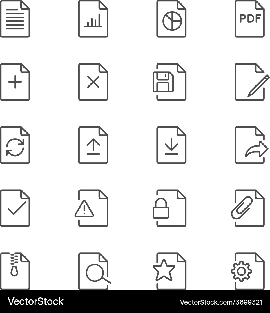 Dünne Dokumente Icons Vektorbild