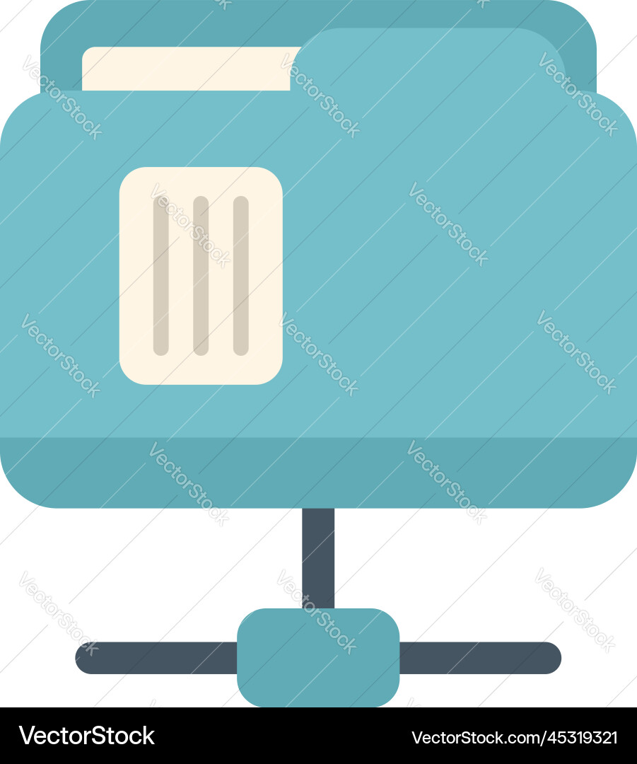 Folder system icon flat crm data Folder system icon flat crm data vector image