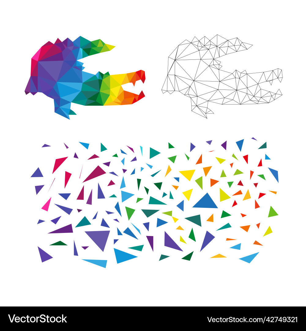 Polygonal puzzle game constructor from triangles Polygonal puzzle game constructor from triangles vector image