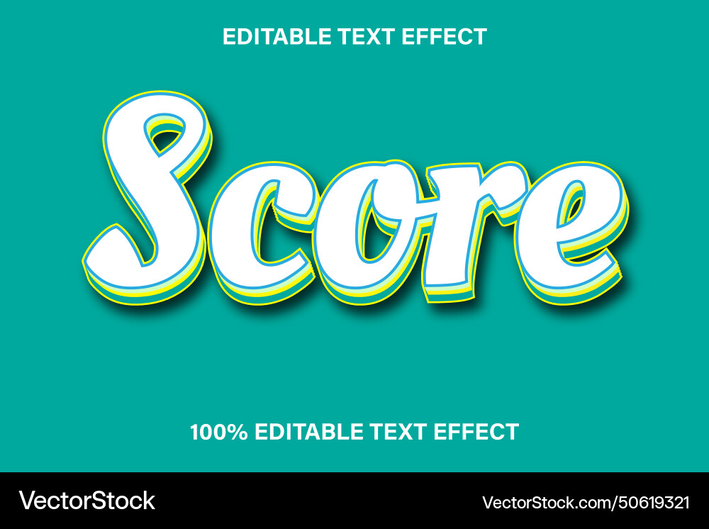 Score editable text effect 3 d emboss gradient Score editable text effect 3 d emboss gradient Vector Image