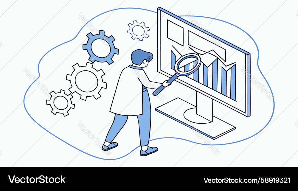 Thinking process with gears problem-solving Vector Image