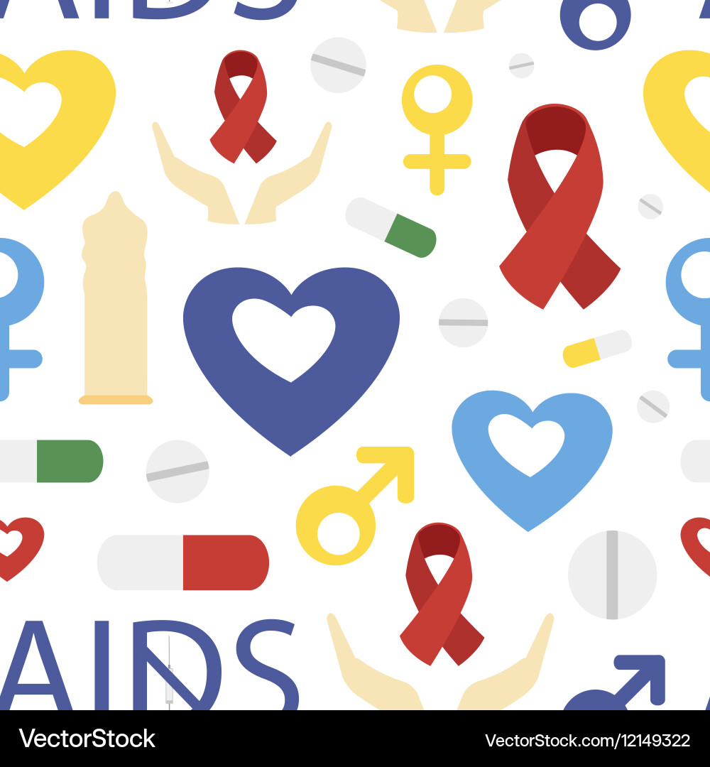 Aids day set pattern vector image