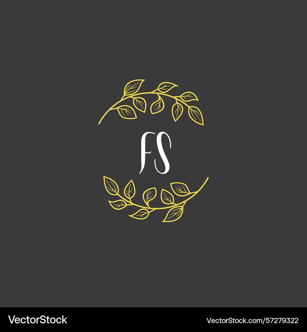 Botanical monogram logos with initial fs Vector Image