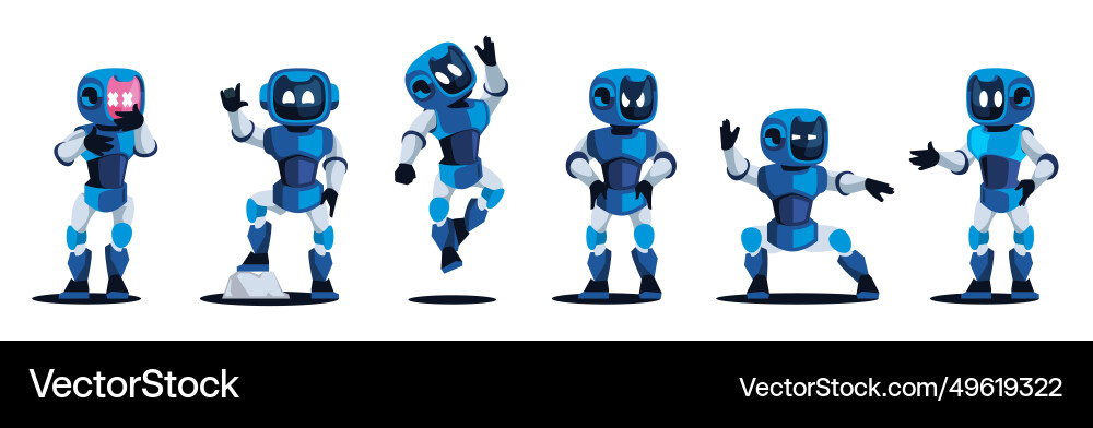 Cartoon cute bot mechanical robot with expression Cartoon cute bot mechanical robot with expression vector image