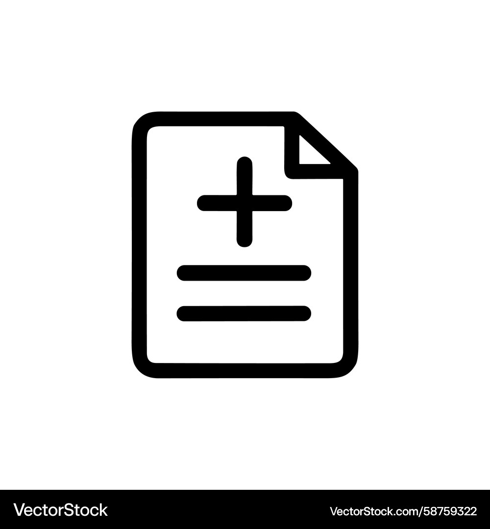 Document Plus Icon - Data Entry Vector Image