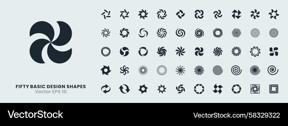Dynamic Spiral Icons - Motion & Rotation Vector Image