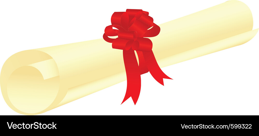 Elegant Scroll with Bow Vector Image