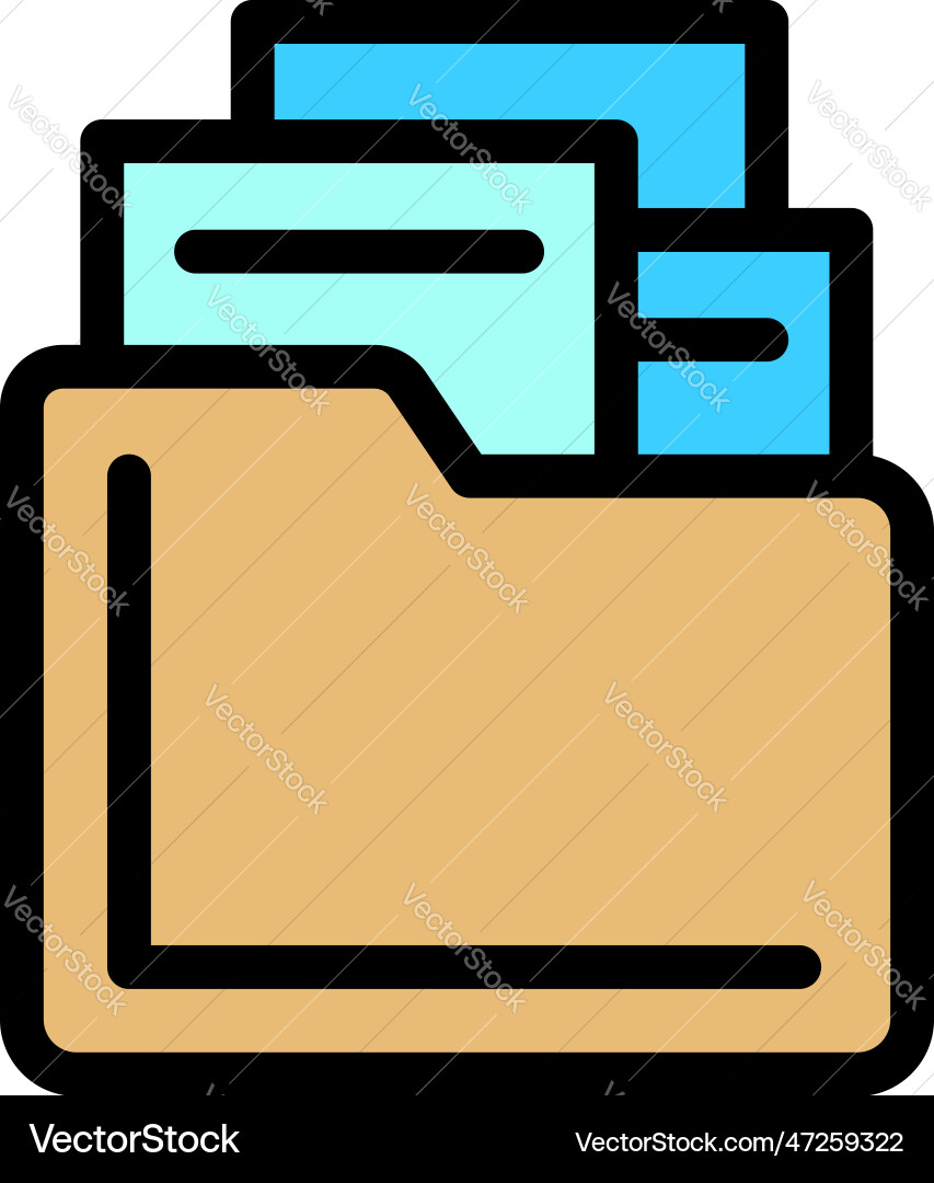 File folder icon flat File folder icon flat vector image