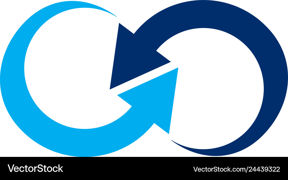 Infinity Loop with Direction Arrows Vector Image