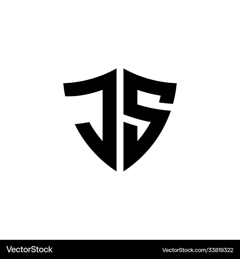 JS Monogram Shield Logo Template vector image