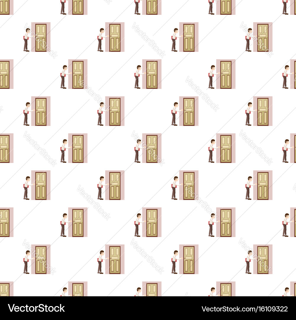Man with a folder at the door pattern vector image