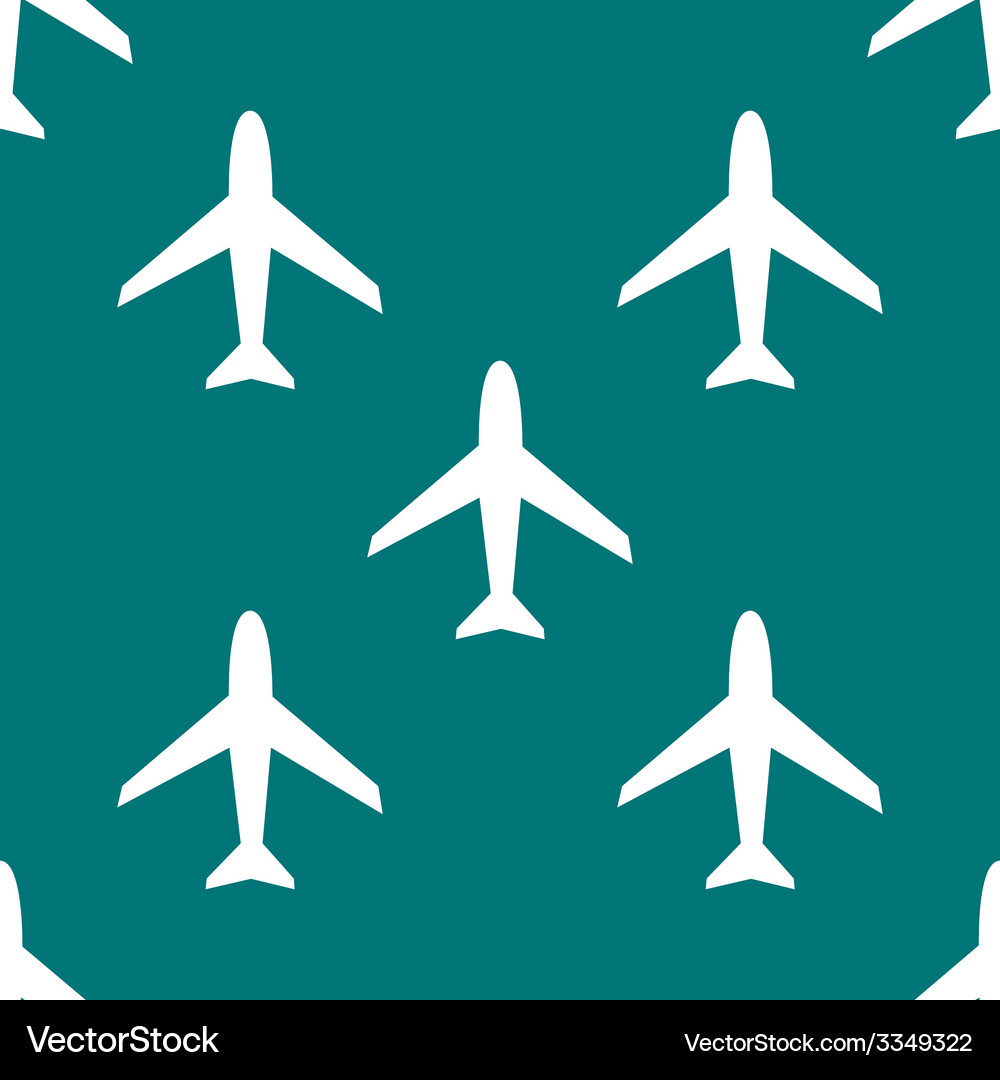 Plane web icon flat design seamless pattern Vector Image