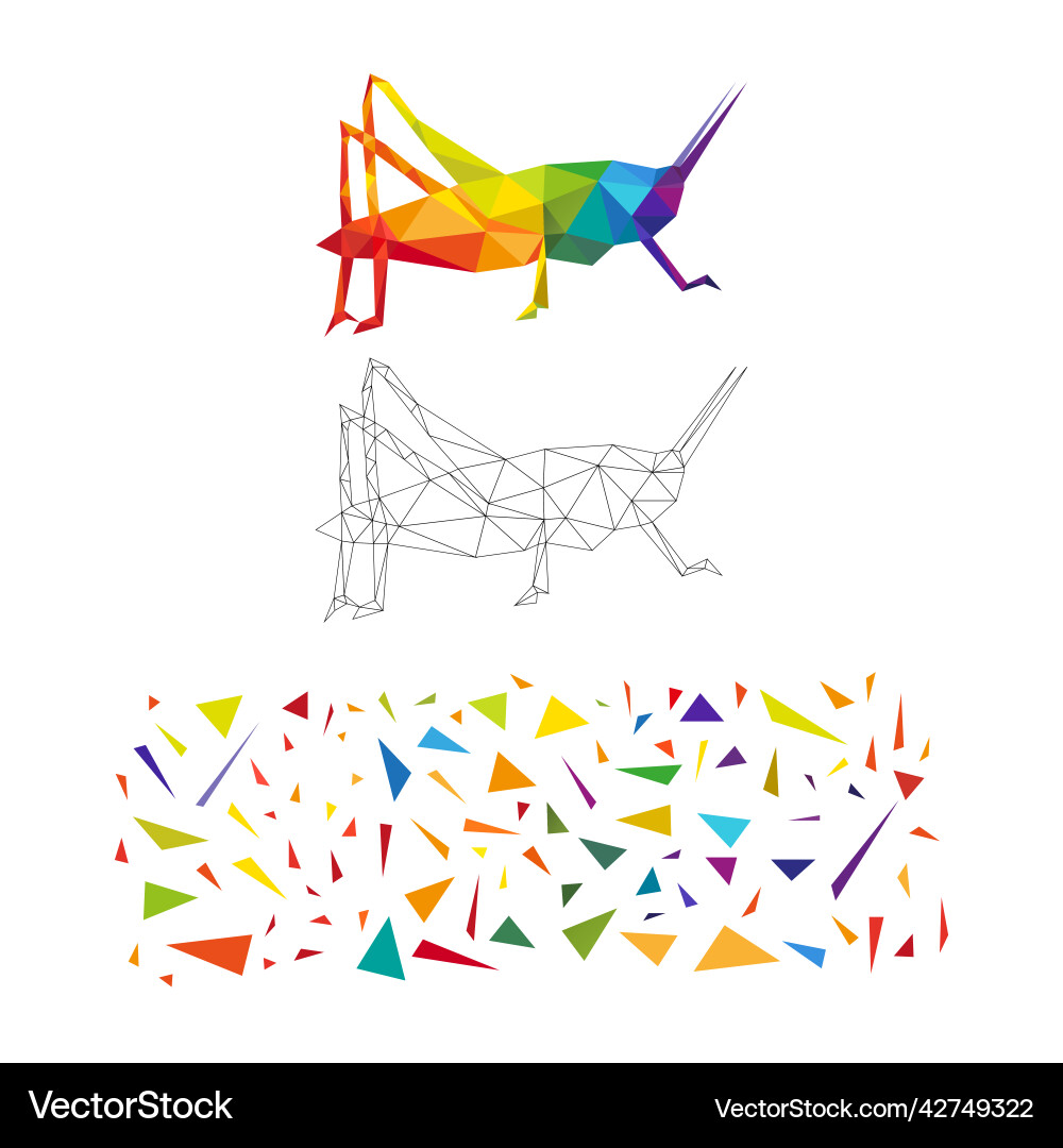 Polygonal puzzle game constructor from triangles Polygonal puzzle game constructor from triangles vector image