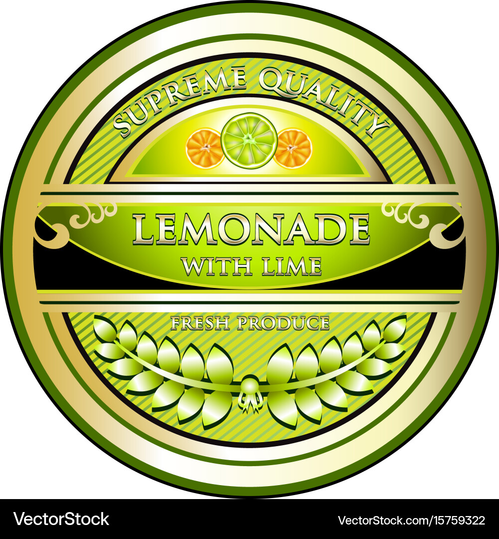Refreshing Lemonade with Lime Vector Image