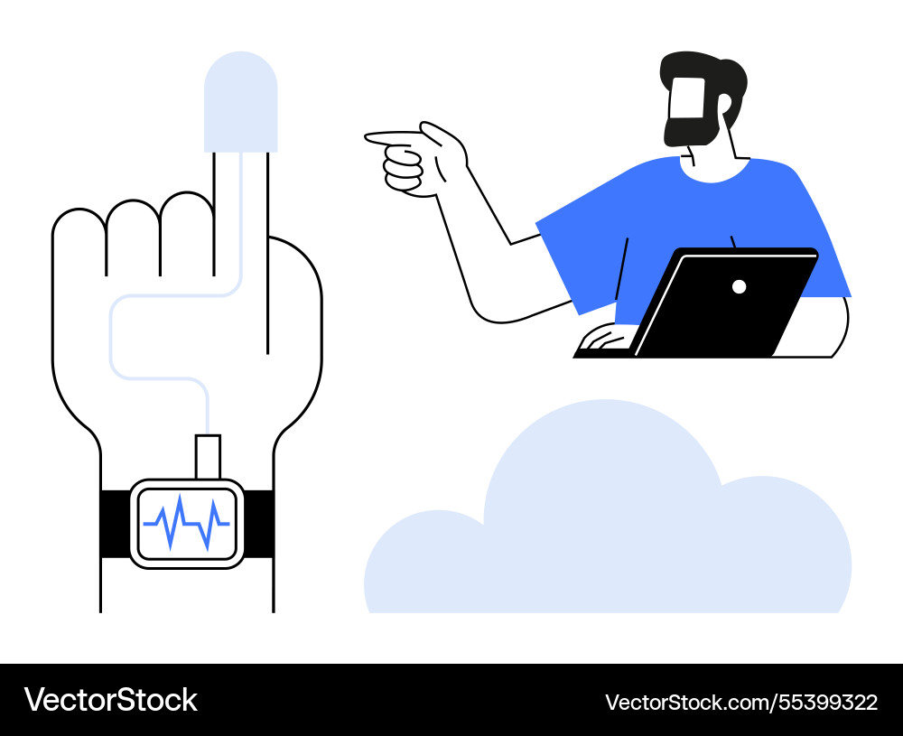 Remote health monitoring and data analysis Remote health monitoring and data analysis vector image