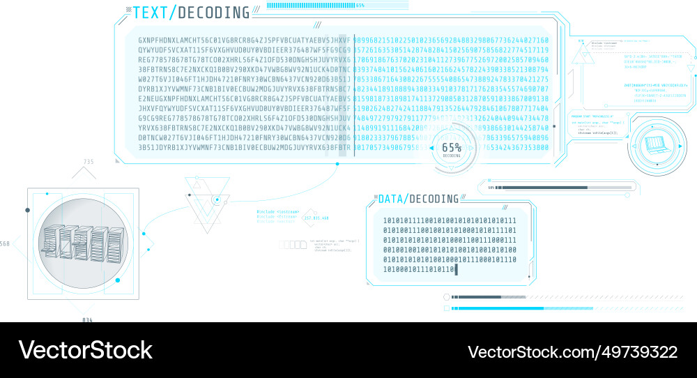 Server data processing interface with text Server data processing interface with text vector image