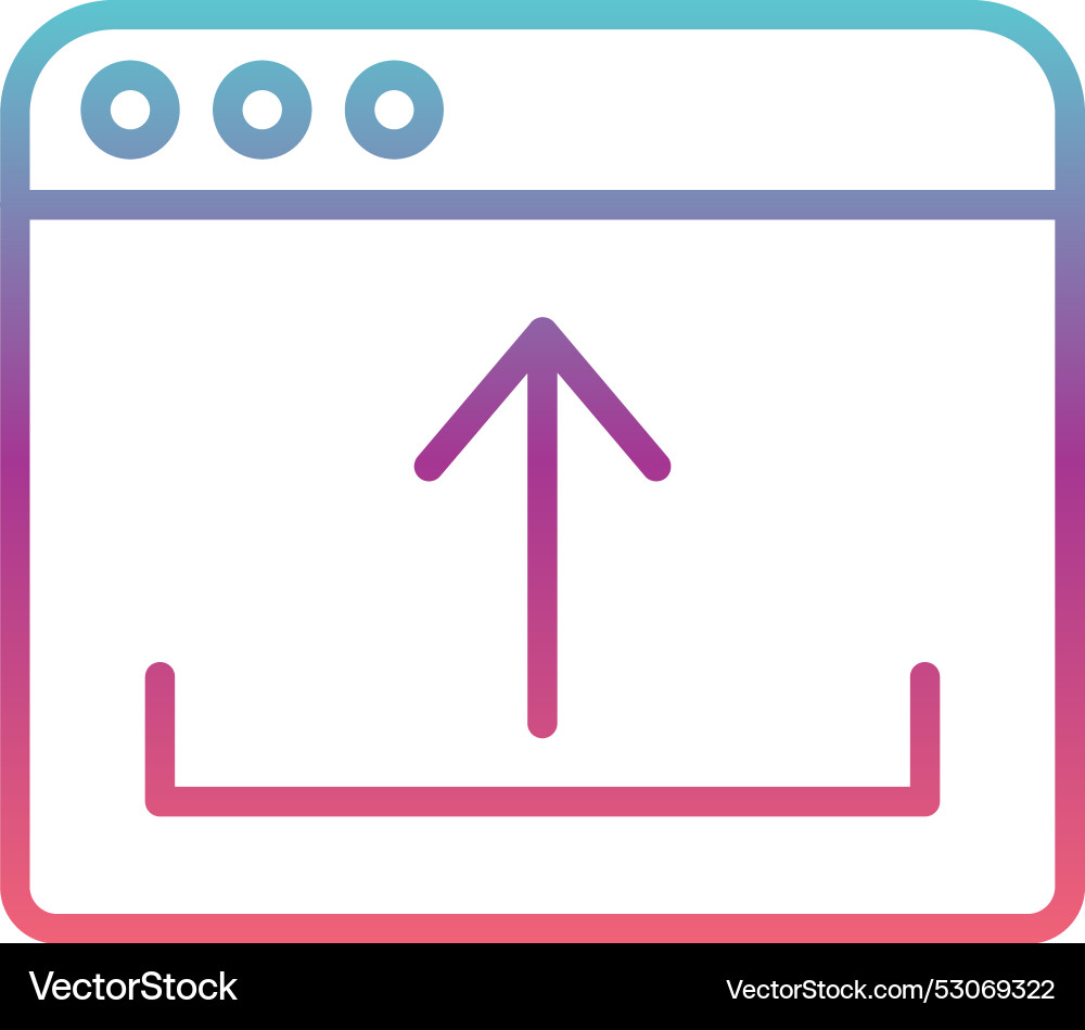 Upload line gradient design Vector Image