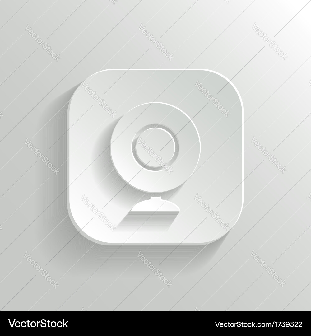 Webcamera icon - white app button vector image