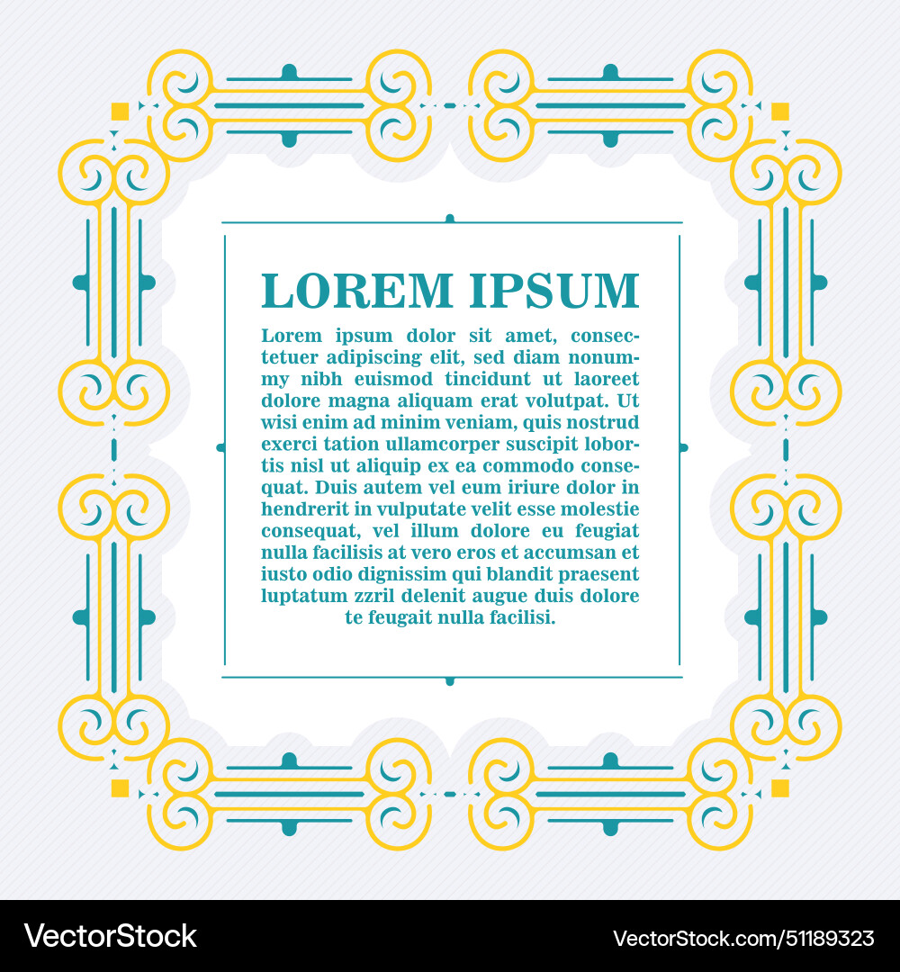 Colorful calligraphy square ornament border line Colorful calligraphy square ornament border line vector image