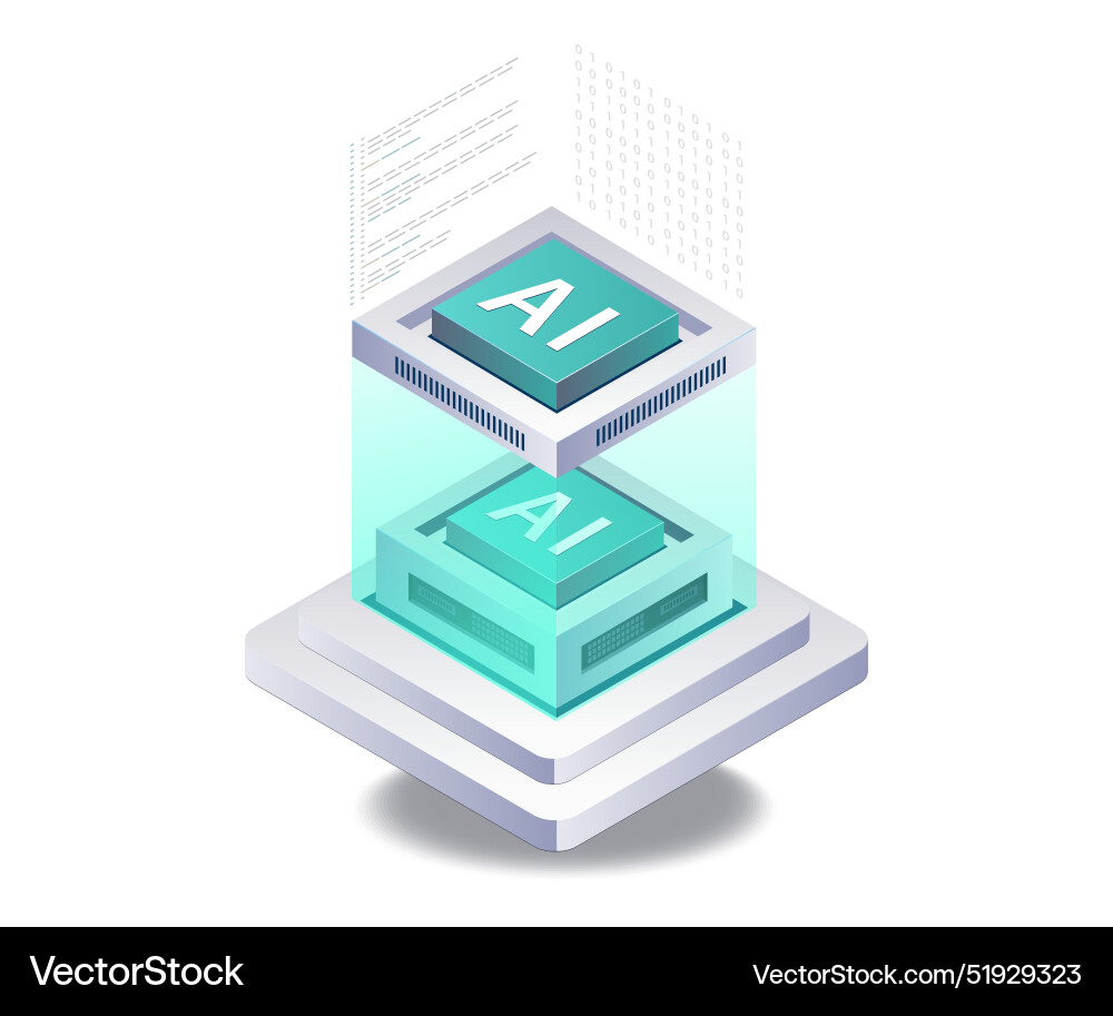 Data in artificial intelligence technology Vector Image