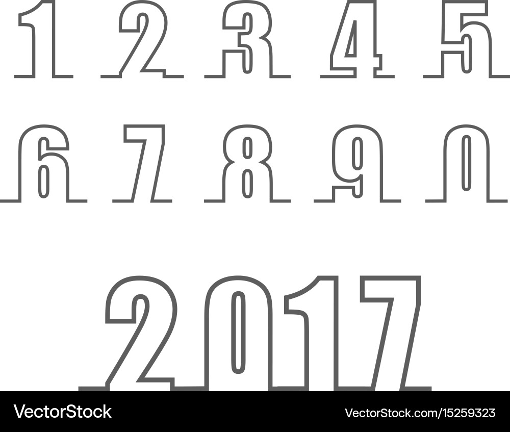 Elegant Number Chain Font vector image