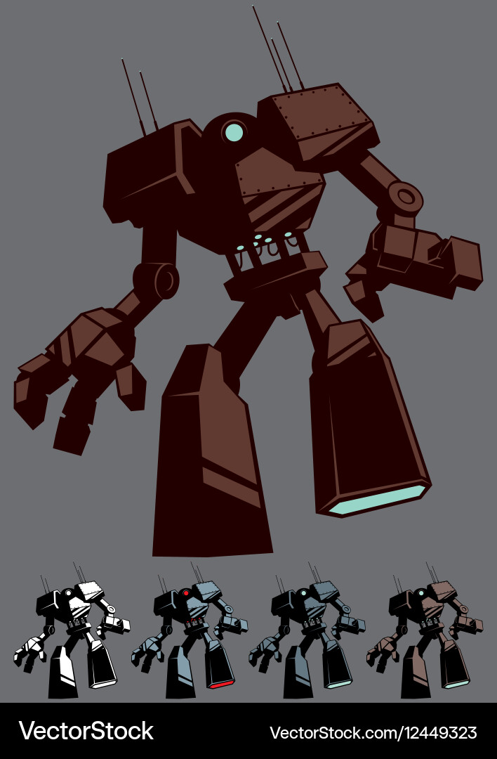 Futuristic Robot Collection Vector Image