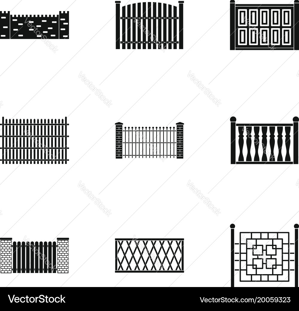 Gate icons set simple style Vector Image