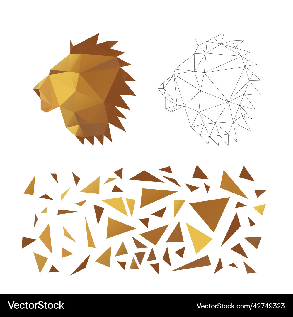 Polygonal puzzle game constructor from triangles Polygonal puzzle game constructor from triangles vector image
