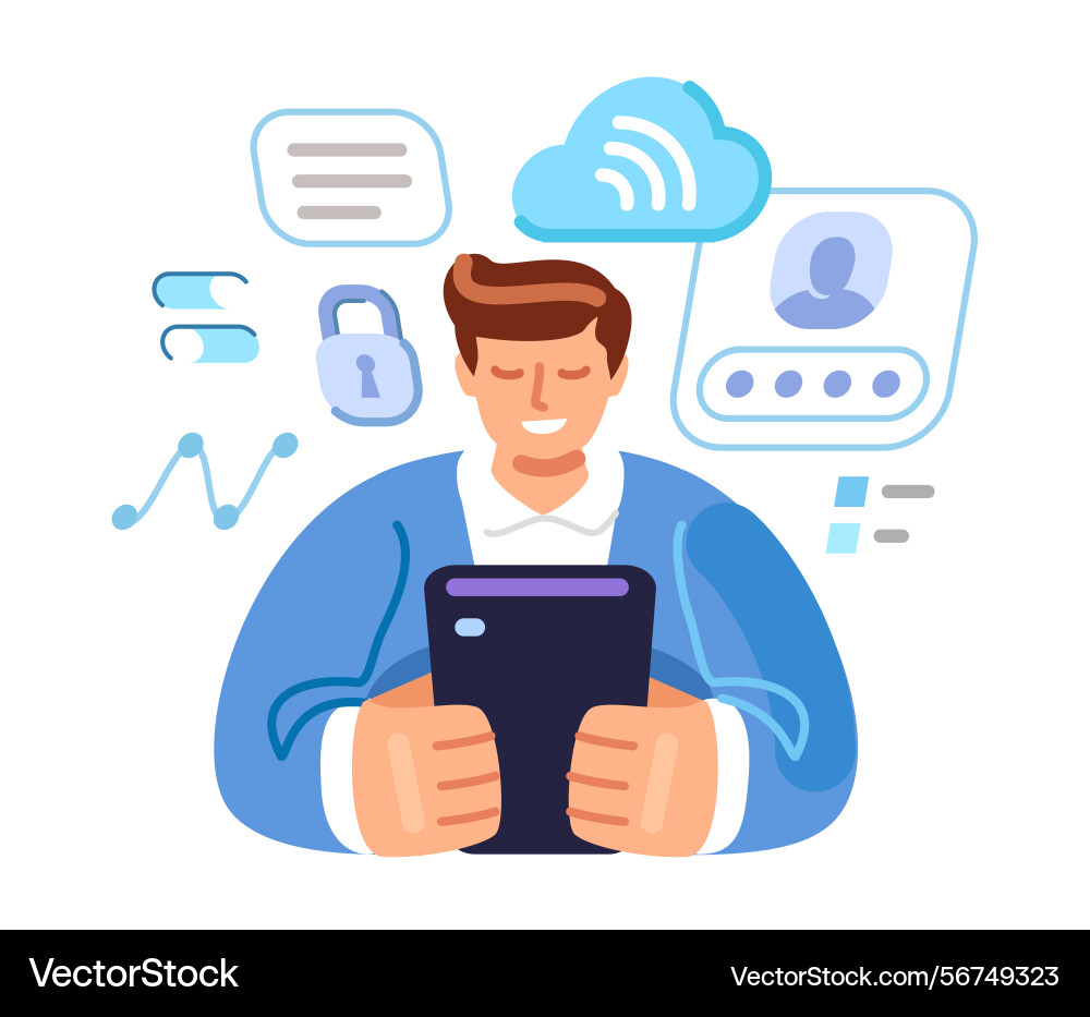 Secure login password online registration Secure login password online registration vector image