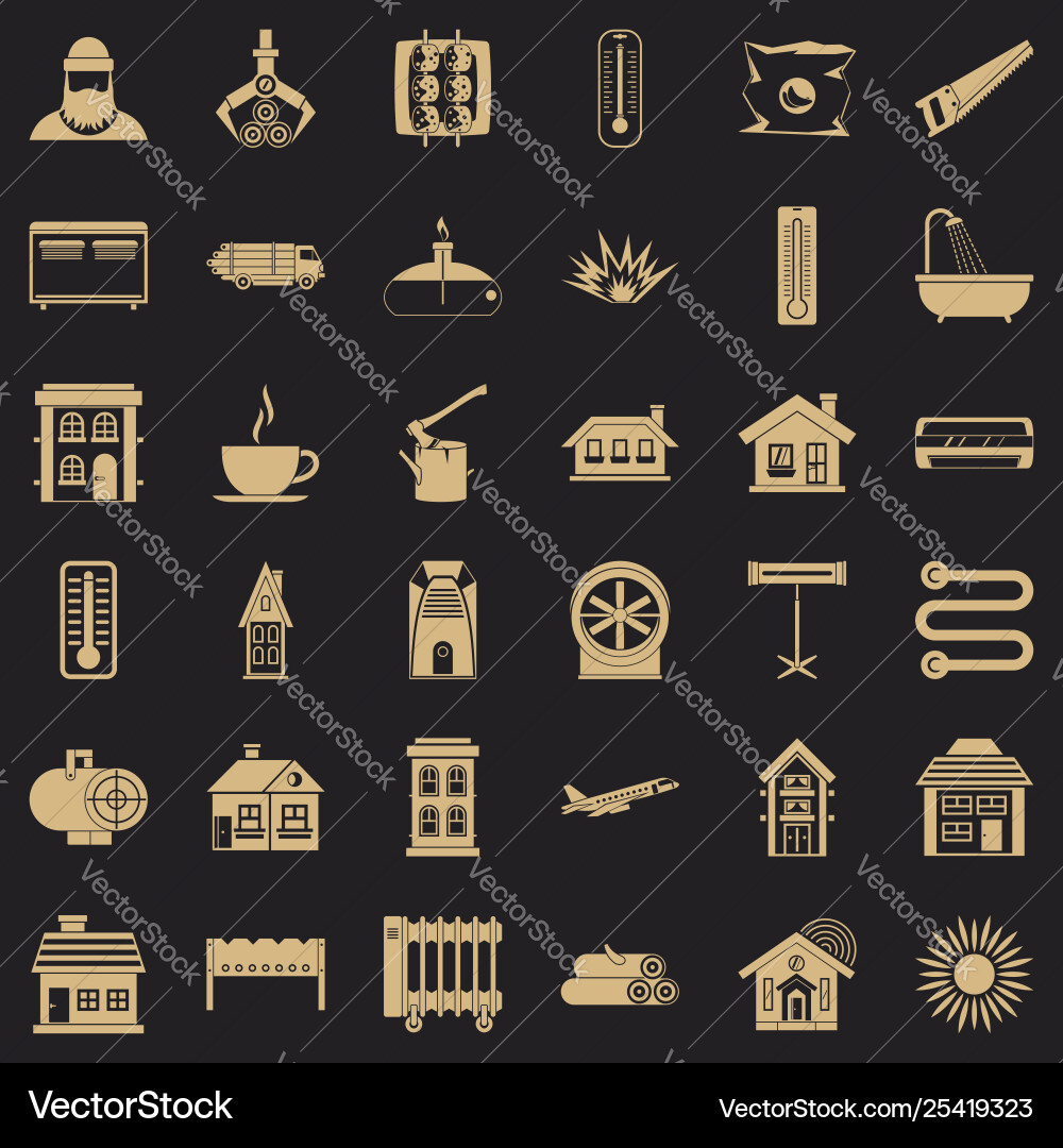 Sun icons set simple style Vector Image